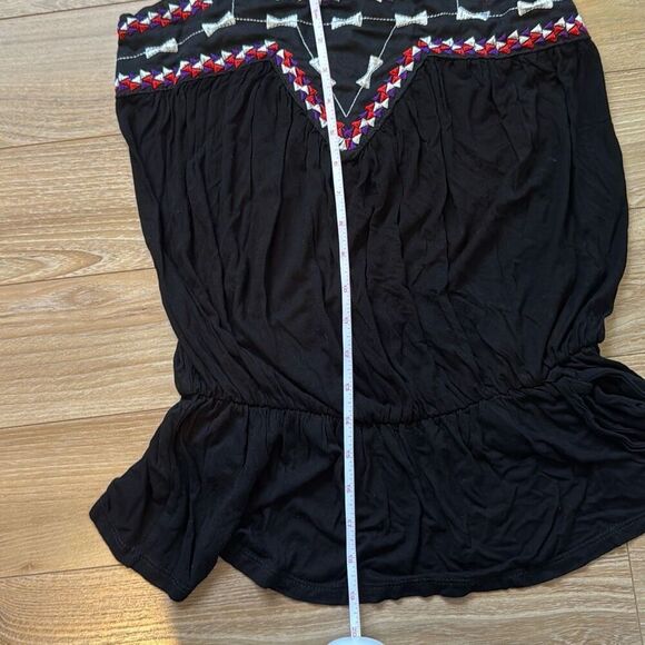 Chevron Stitching Crisscross Peplum Top Size Medium - Picture 4 of 5